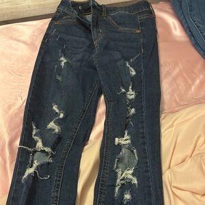 Wild Fable Blue Straight Leg Jeans Distressed